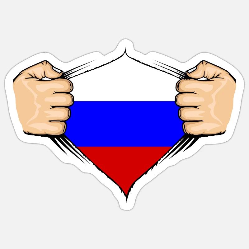 Conception du drapeau de la Russie Sticker taille S (10 x 10 cm)