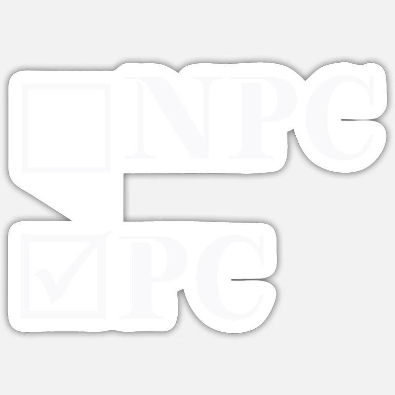 NPC vs PC - lustige Geschenkidee - Jugendsprache Sticker Größe S (10 x 10 cm)