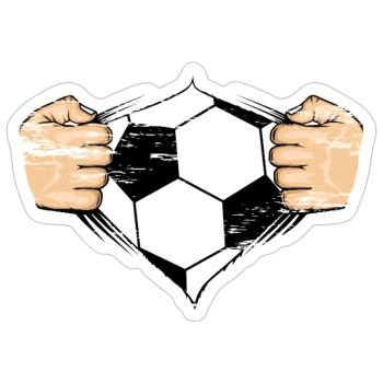 Fussball Design used - Sticker Größe S (10 x 10 cm) - Mattweiß - Vorne
