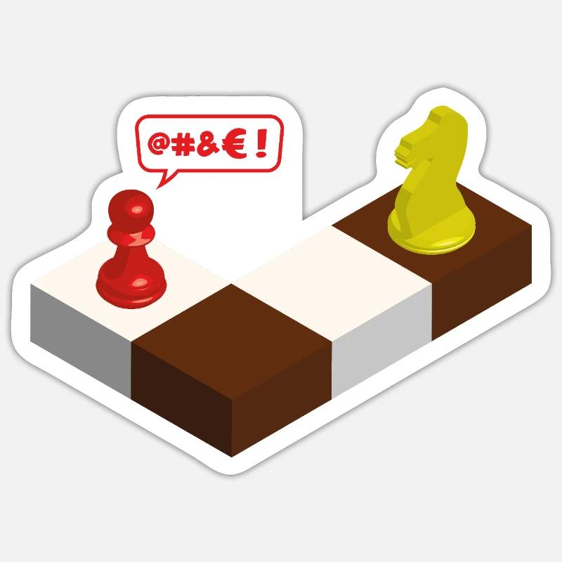 (échecs) Pion vs Cavalier Sticker taille S (10 x 10 cm)