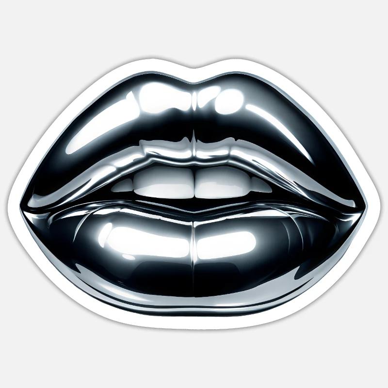 Baiser chromé Sticker taille S (10 x 10 cm)