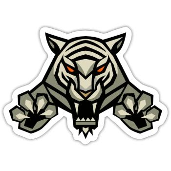 TIGER LEVEL 2 - Sticker Größe S (10 x 10 cm) - Mattweiß - Vorne
