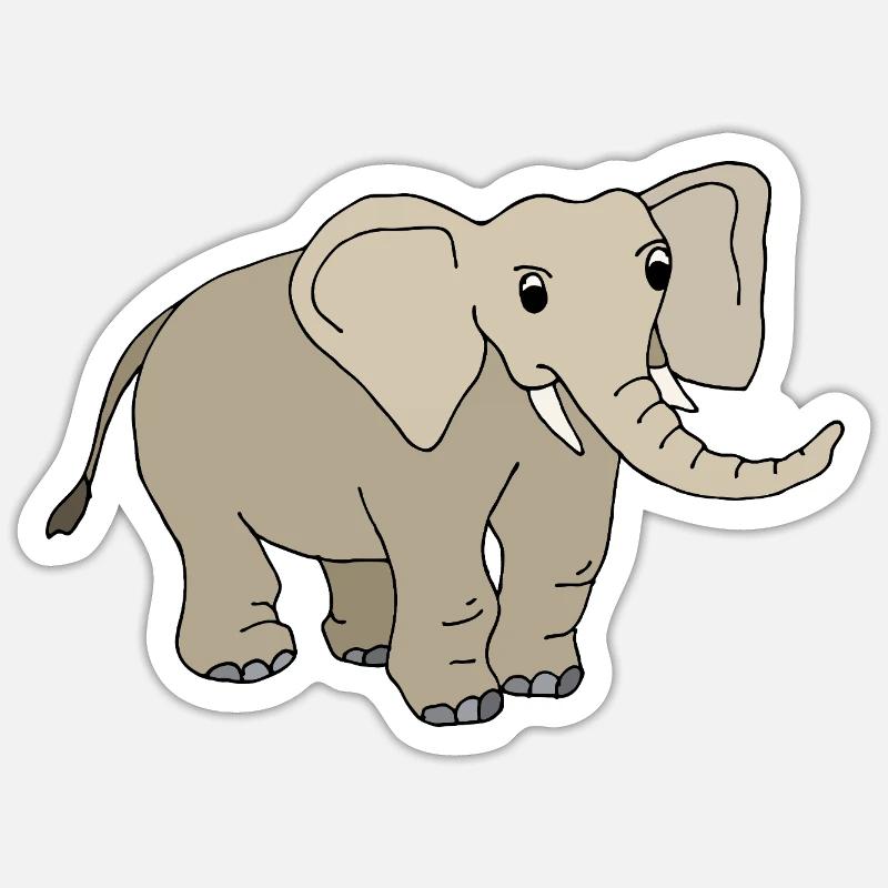 Elephant - Sticker size S (10 x 10 cm) - white matte