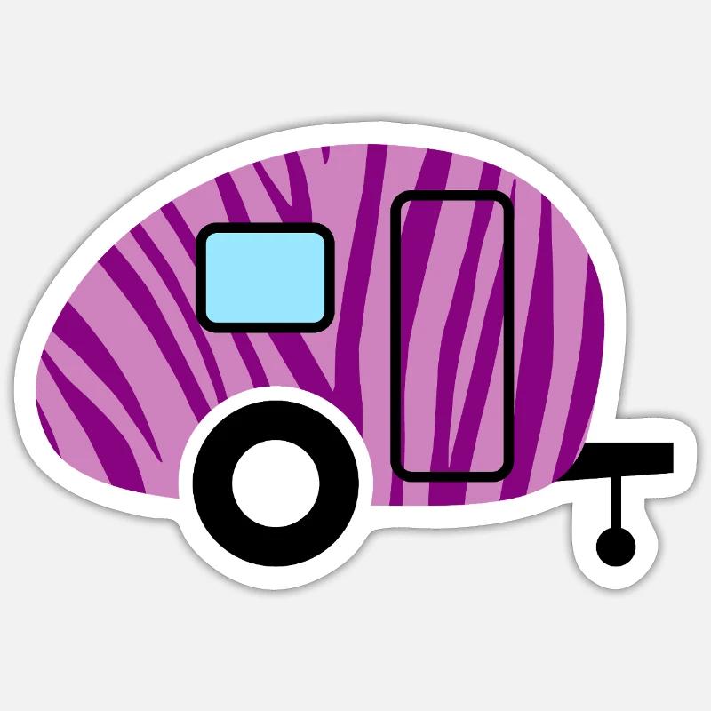 Caravan Caravan Zebra Camping Camper Pattern Fan Sticker size S (10 x 10 cm)