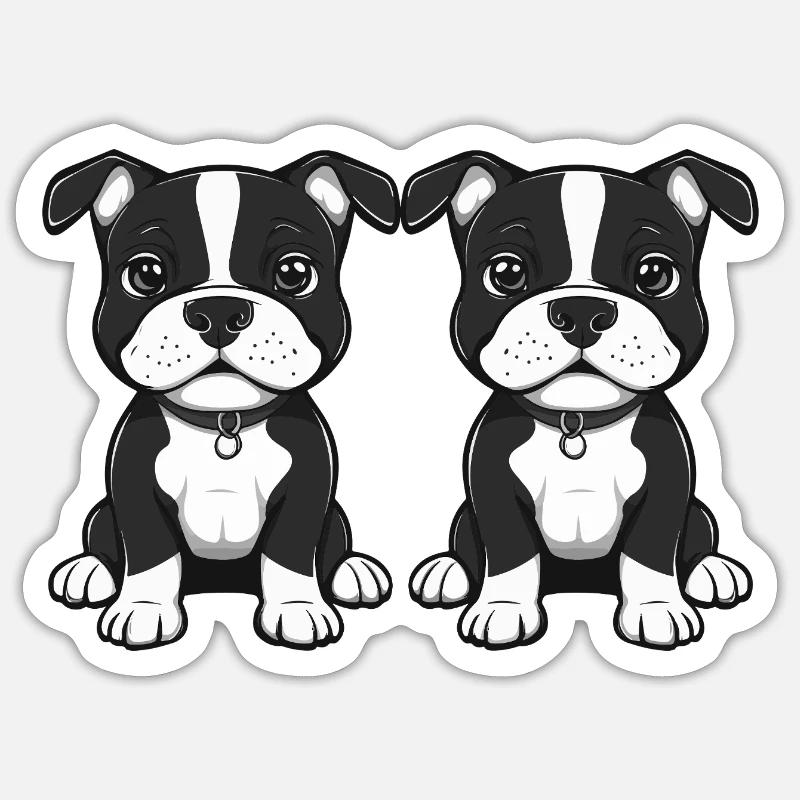 Pit Terrier Dog Comic - Sticker size S (10 x 10 cm) - white matte