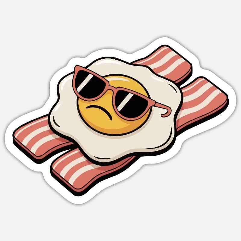 Bacon and egg - Breakfast Breakdown - Sticker size S (10 x 10 cm) - white matte