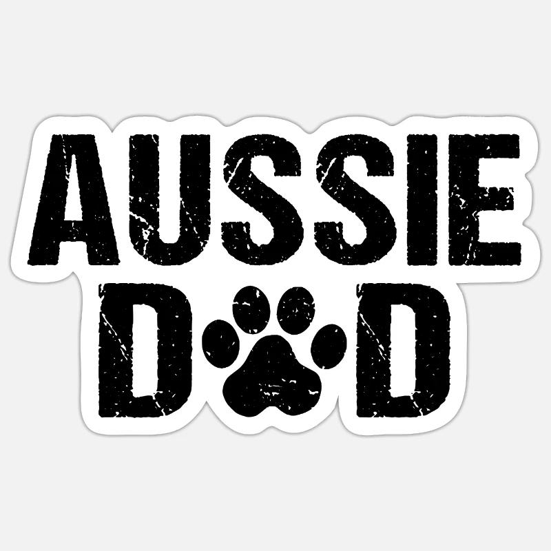Aussie Dad Australian Shepherd - Sticker size S (10 x 10 cm) - white matte