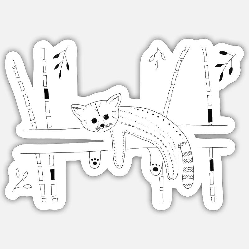 red panda - Sticker size S (10 x 10 cm) - white matte