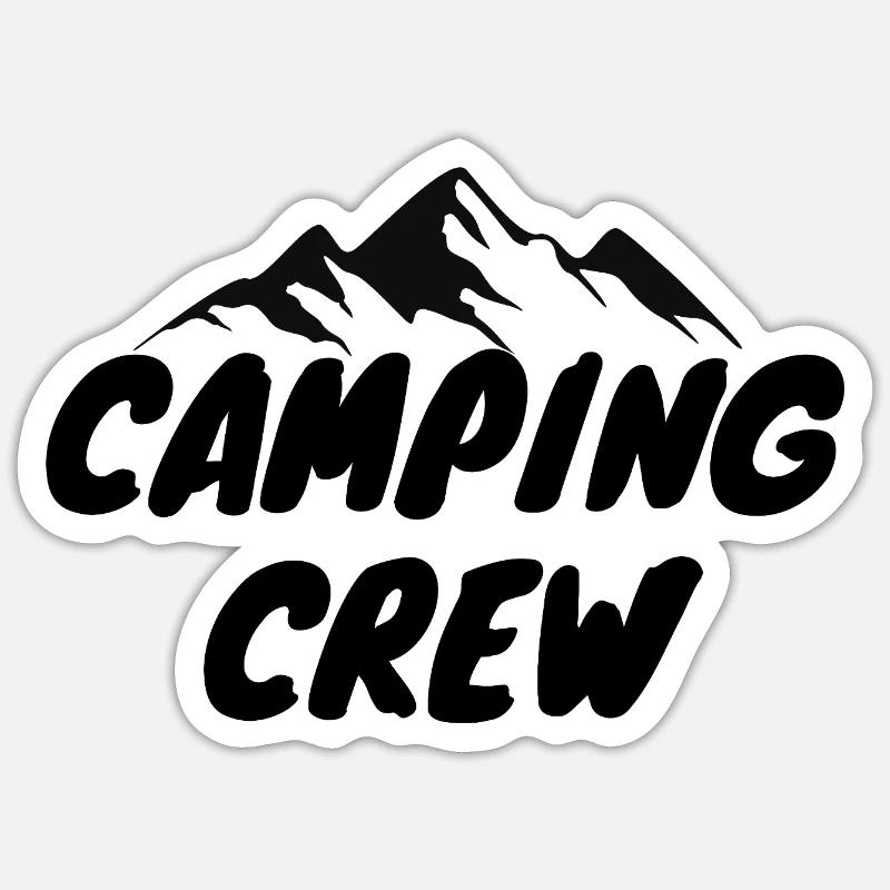 Équipe de camping - Sticker taille S (10 x 10 cm) - blanc mat