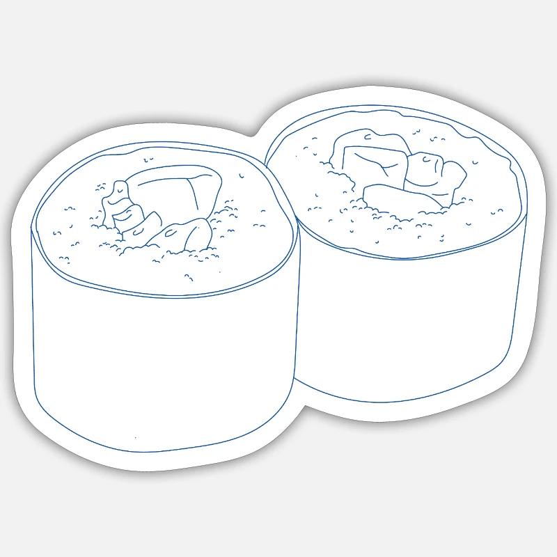 Conception de sushis - Sticker taille S (10 x 10 cm) - blanc mat