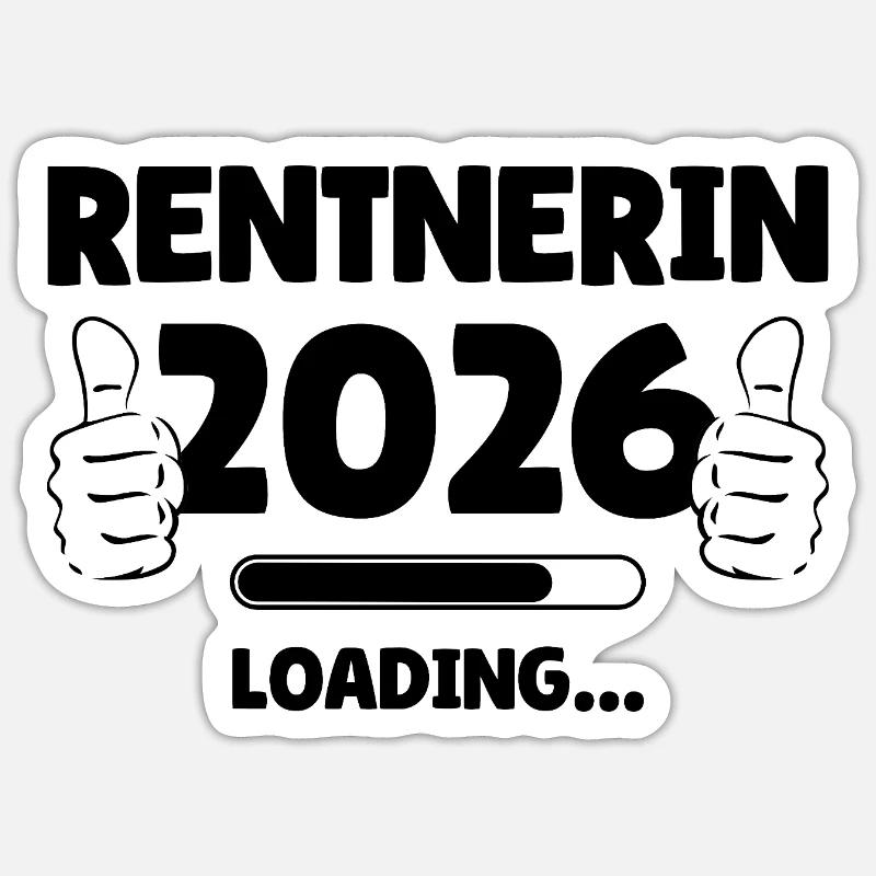 Retiree 2026 Loading Bar Design Sticker size S (10 x 10 cm)