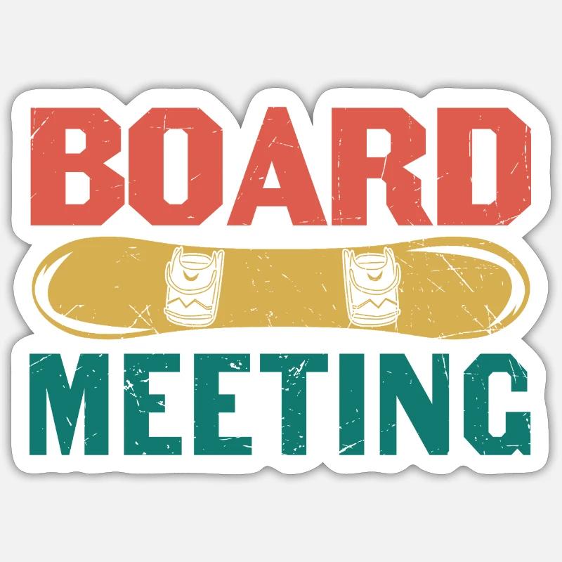 Conseil d’administration Snowboard - Sticker taille S (10 x 10 cm) - blanc mat