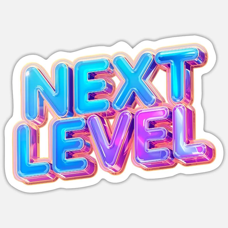 Next Level 3D Text — Bold Gradient Design Sticker size S (10 x 10 cm)