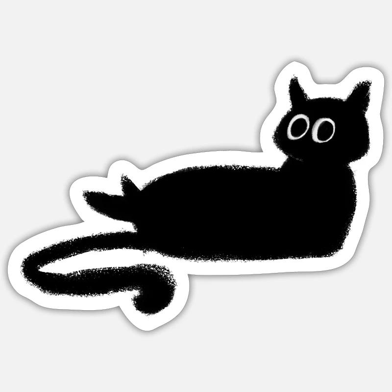 Anthrazit Schwarze Katze Sticker Größe S (10 x 10 cm)