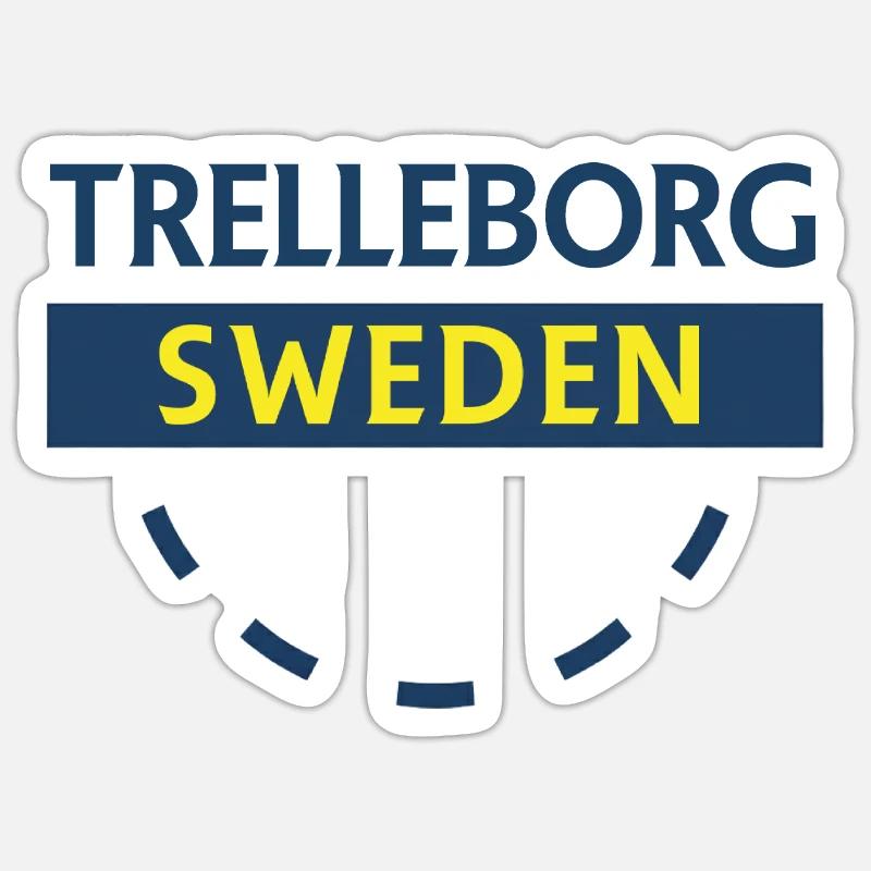 Trelleborg Schweden Logo Bogen - Sticker Größe S (10 x 10 cm) - Mattweiß
