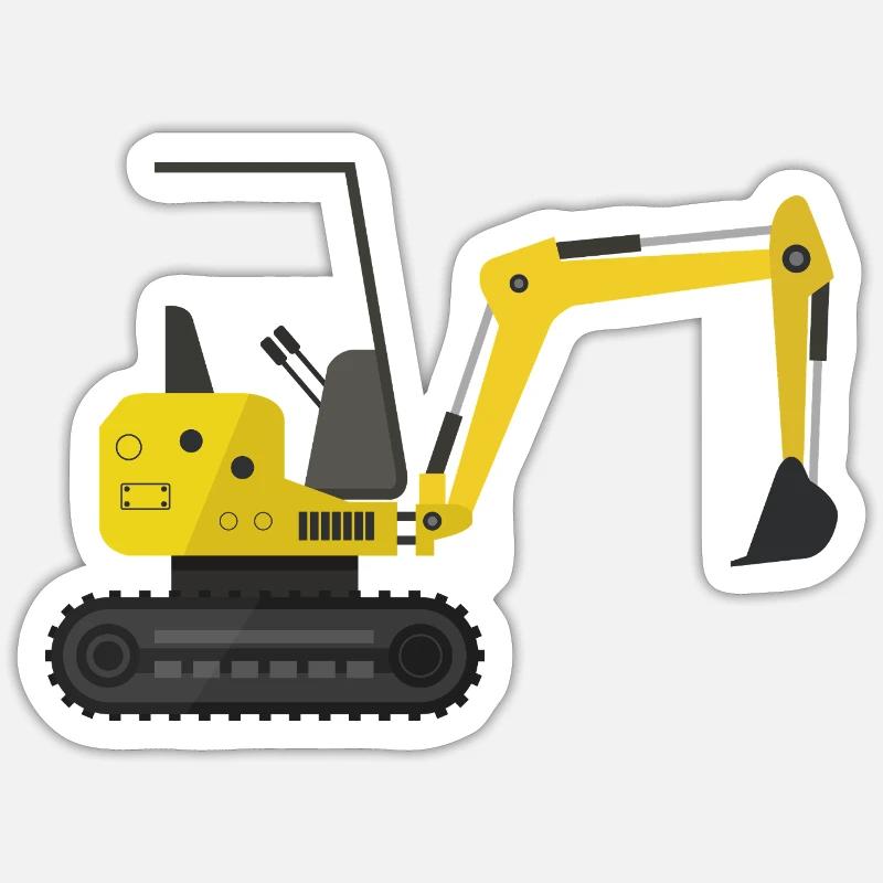 Bagger - Sticker Größe S (10 x 10 cm) - Mattweiß