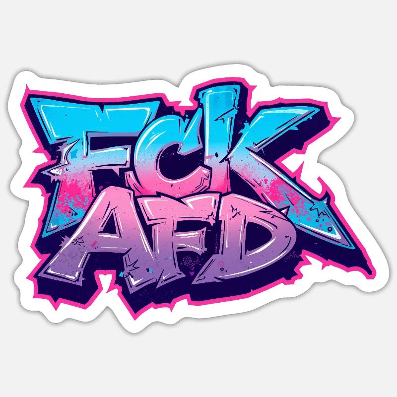 Graffiti Antifa Statement - Sticker size S (10 x 10 cm) - white matte