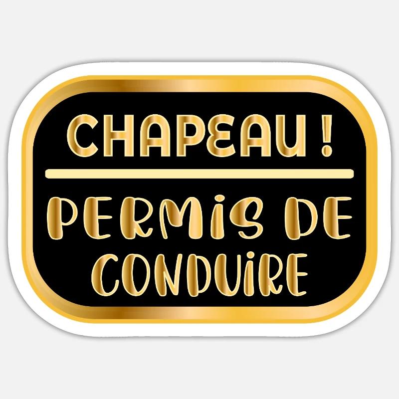 Führerscheinhut - Sticker Größe S (10 x 10 cm) - Mattweiß