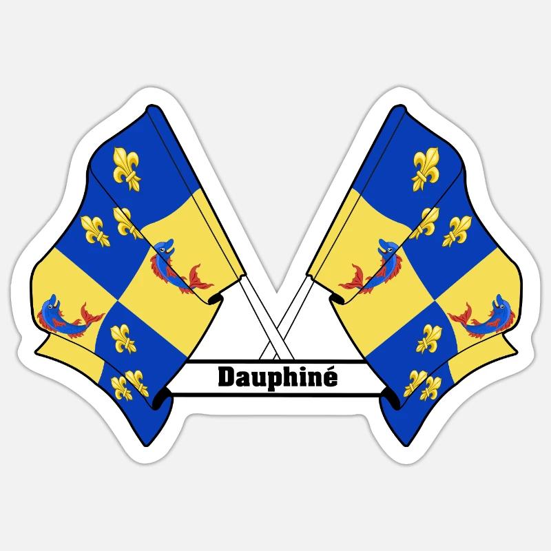 Dauphiné Text - Sticker size S (10 x 10 cm) - white matte