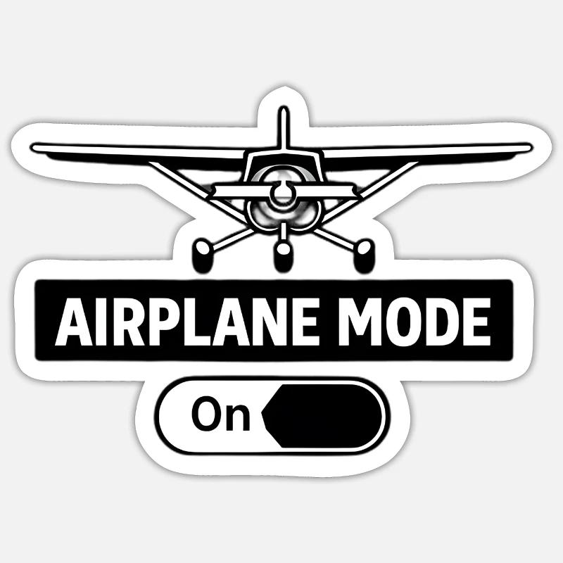 Flugmodus An Airplane Mode On Pilot Sticker size S (10 x 10 cm)