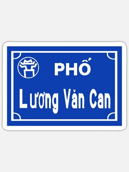 Strassen Schild hanoi Vietnam - Sticker Größe S (10 x 10 cm) - Mattweiß
