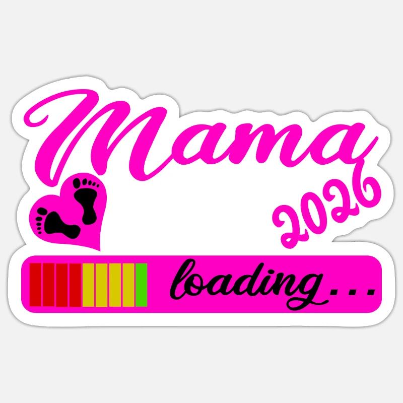 Maman 2026 - Sticker taille S (10 x 10 cm) - blanc mat
