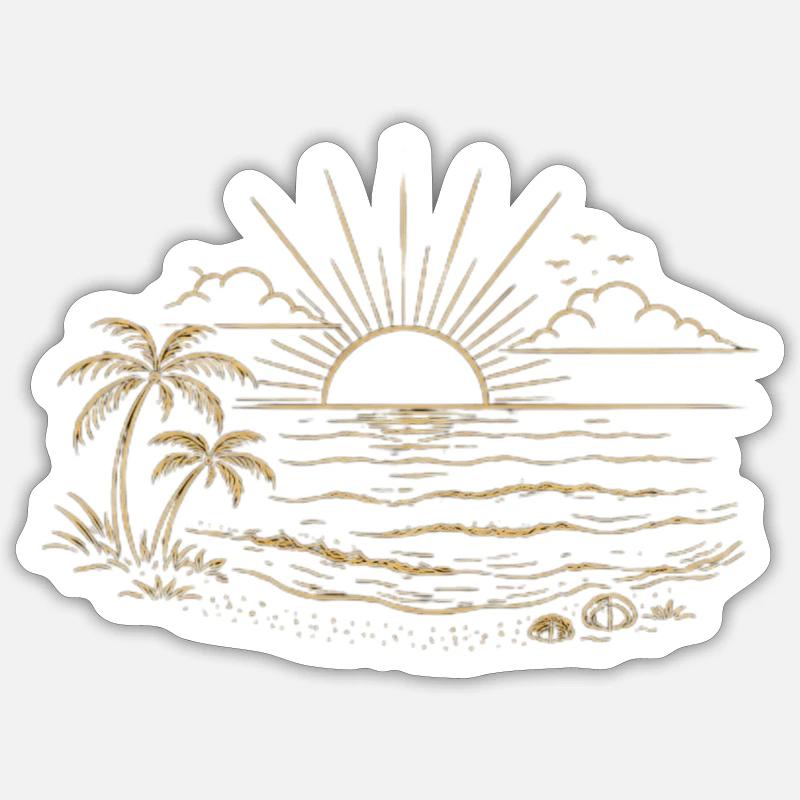 Sunset  - Sticker Größe S (10 x 10 cm) - Mattweiß