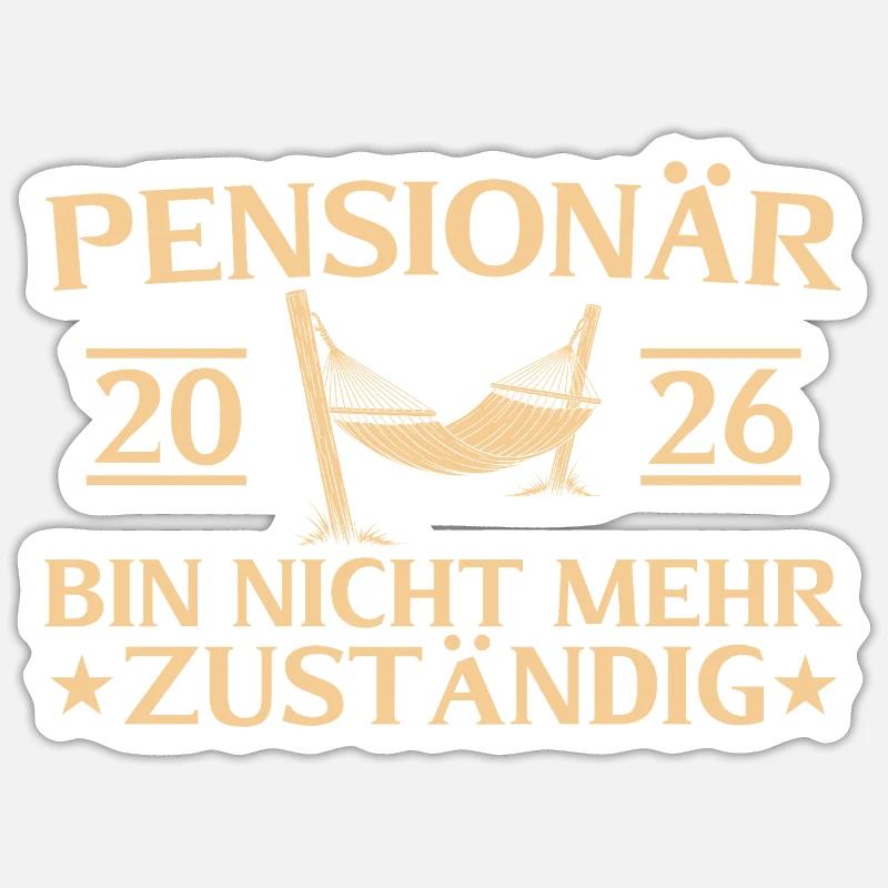 Fonctionnaire d’adieu 2026 pour retraité - Sticker taille S (10 x 10 cm) - blanc mat