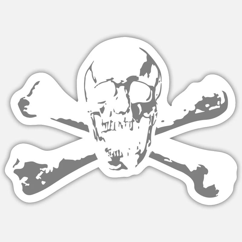 Skull & Bones - Sticker size S (10 x 10 cm) - white matte