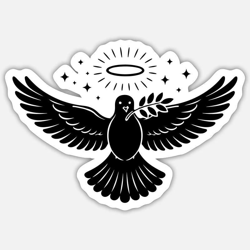 Colombe Sainte - Sticker taille S (10 x 10 cm) - blanc mat