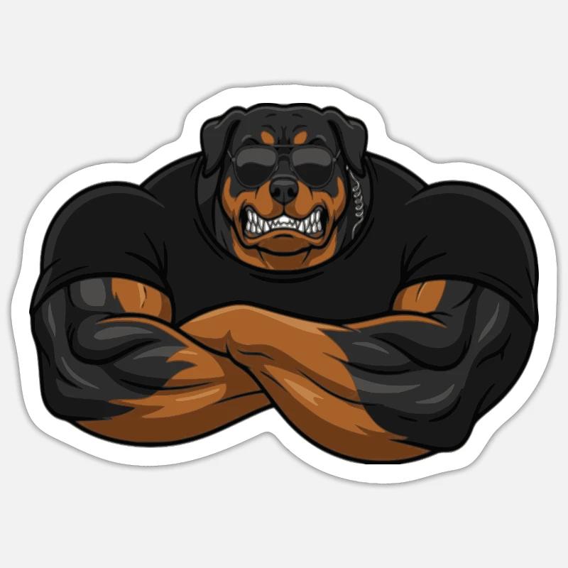 Rottweiler Security – Le videur le plus coriace Sticker taille S (10 x 10 cm)