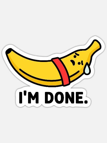 Das Workout Burnout Banana - Sticker Größe S (10 x 10 cm) - Mattweiß