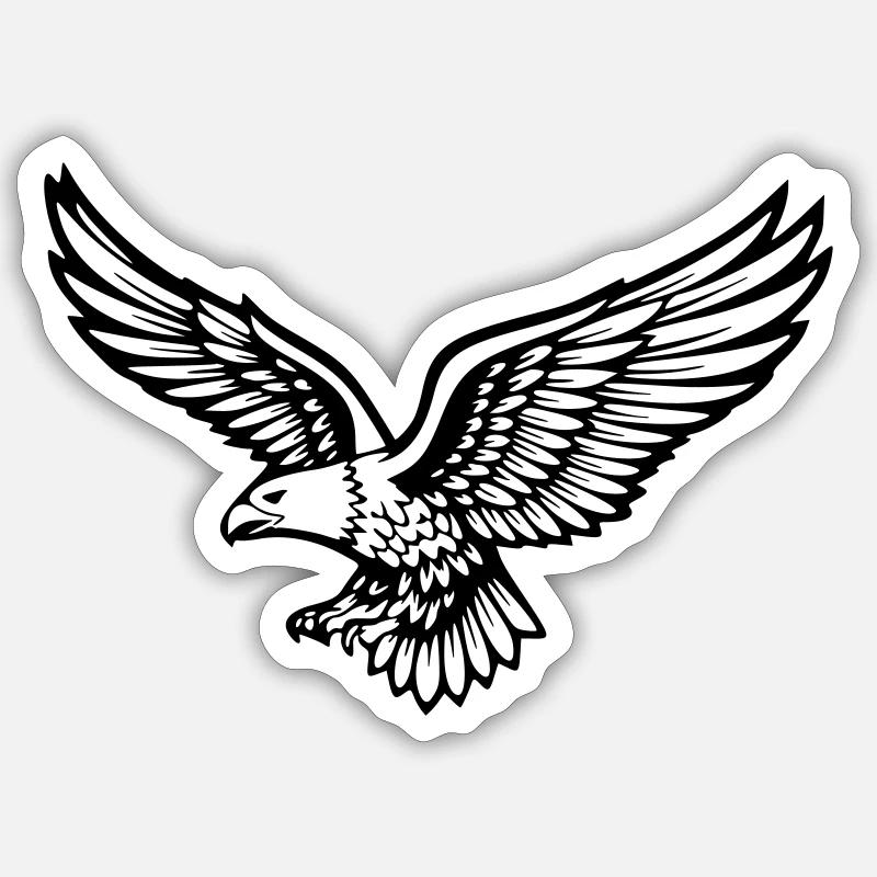 Adler - Sticker Größe S (10 x 10 cm) - Mattweiß