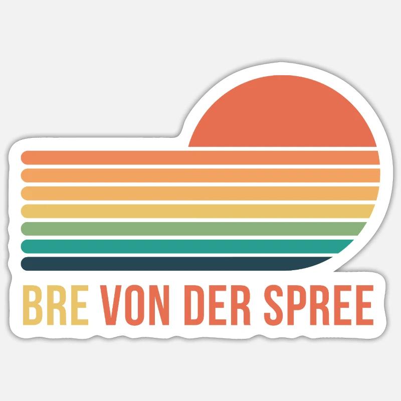 Berlin Bre von der Spree - Sticker taille S (10 x 10 cm) - blanc mat