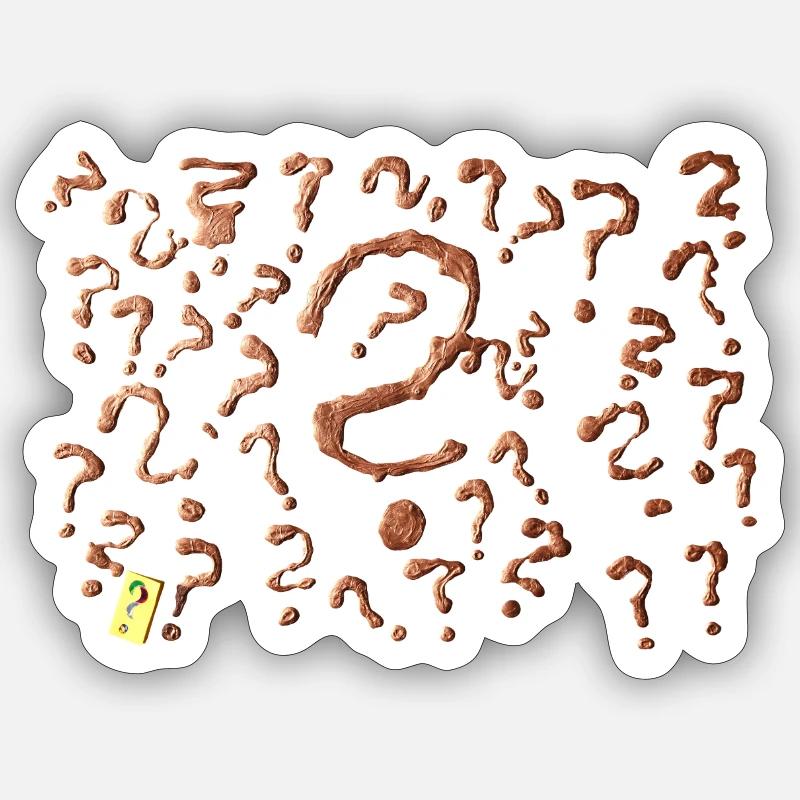 many question marks artwork - Sticker size S (10 x 10 cm) - white matte