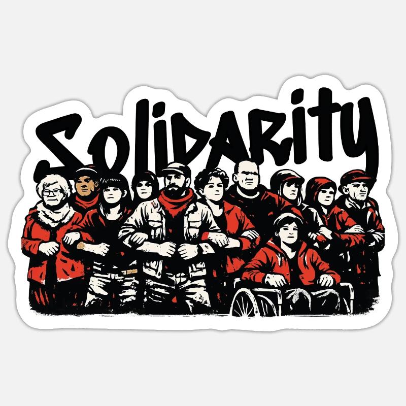 Solidarité communautaire antifasciste - Sticker taille S (10 x 10 cm) - blanc mat