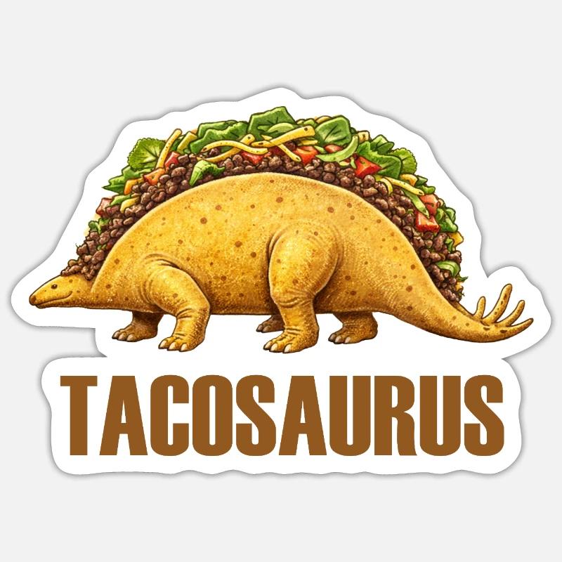 Tacosaurus – Dino meets Tex-Mex - Sticker size S (10 x 10 cm) - white matte