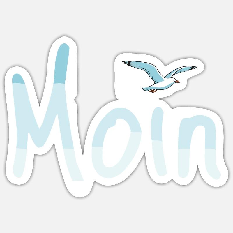 Moin Seagull - Sticker size S (10 x 10 cm) - white matte