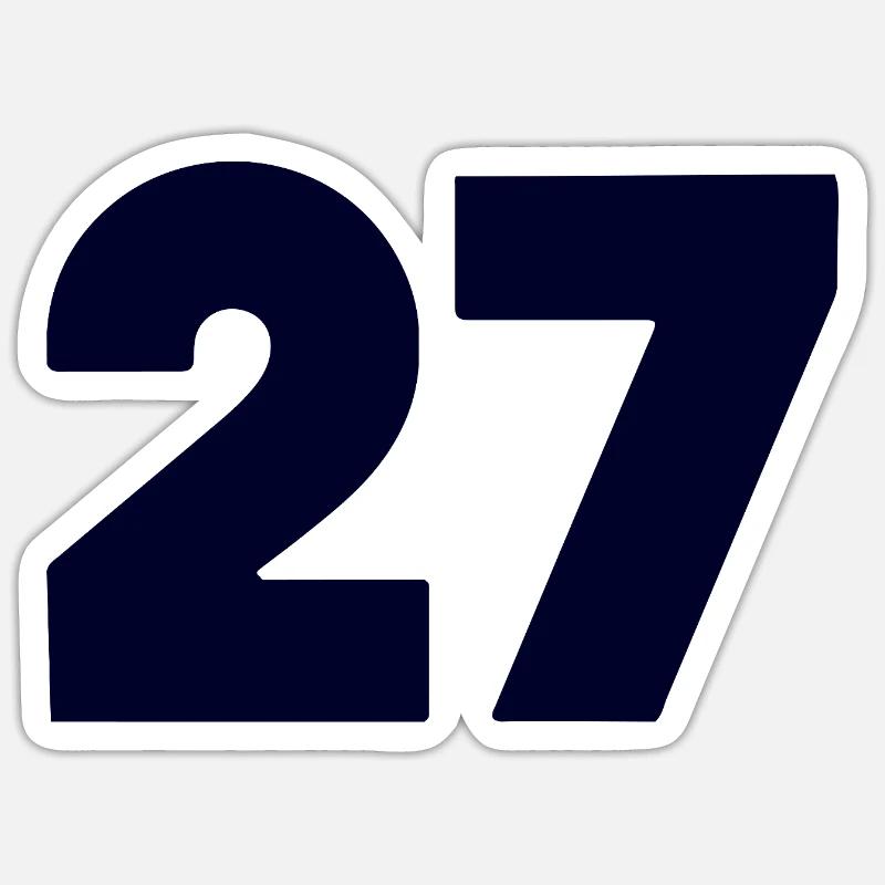 Bold 27 Numeric Emblem Sticker size S (10 x 10 cm)