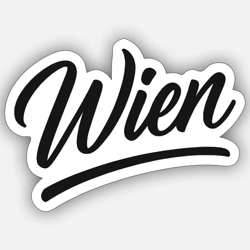 Wien Script - Sticker Größe S (10 x 10 cm) - Mattweiß