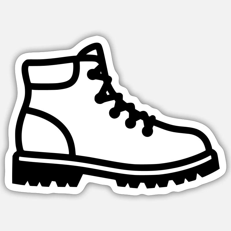 Profil de chaussures de randonnée - Sticker taille S (10 x 10 cm) - blanc mat