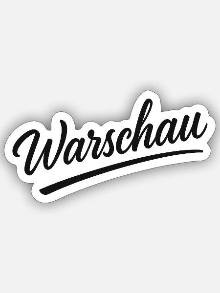 Warschau Schriftzug in Kursive - Sticker Größe S (10 x 10 cm) - Mattweiß