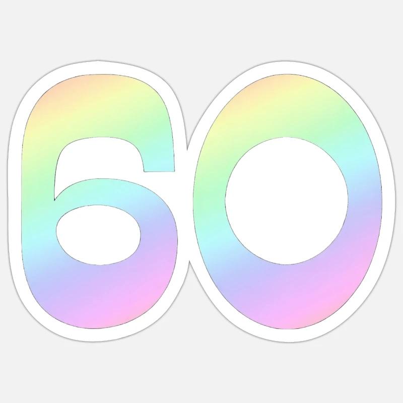 60, Gradient, Pastel Sticker size S (10 x 10 cm)