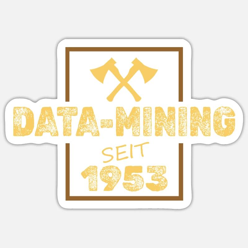Data mining in 1953 - Sticker size S (10 x 10 cm) - white matte