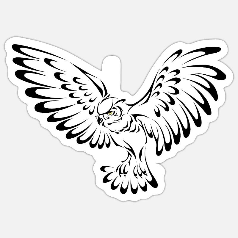 Eule - Sticker Größe S (10 x 10 cm) - Mattweiß