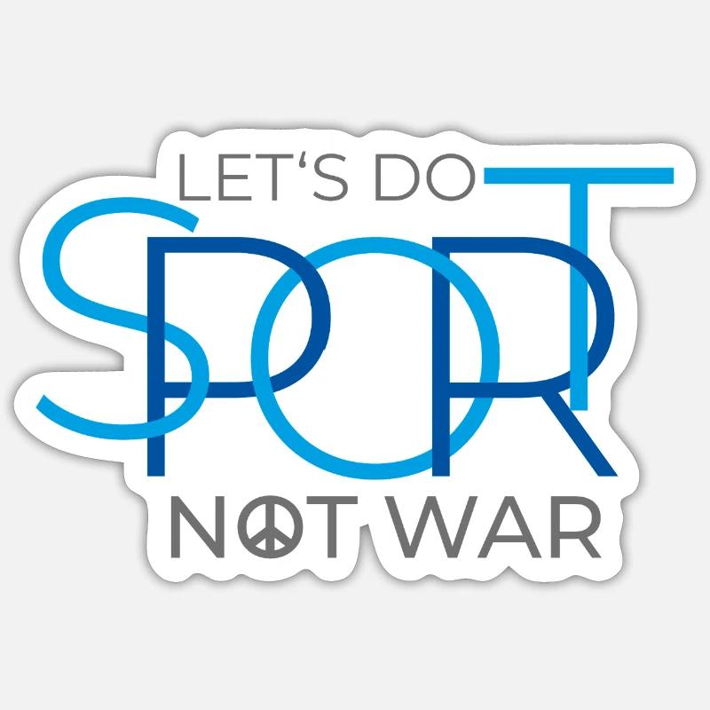 let's do sport not war - Sticker Größe S (10 x 10 cm) - Mattweiß