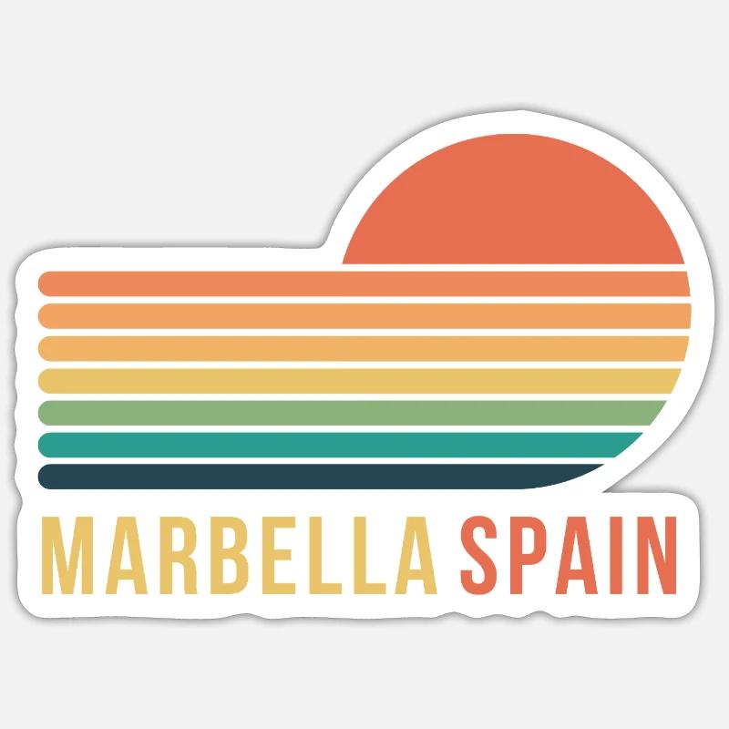 Marbella, Espagne - Sticker taille S (10 x 10 cm) - blanc mat