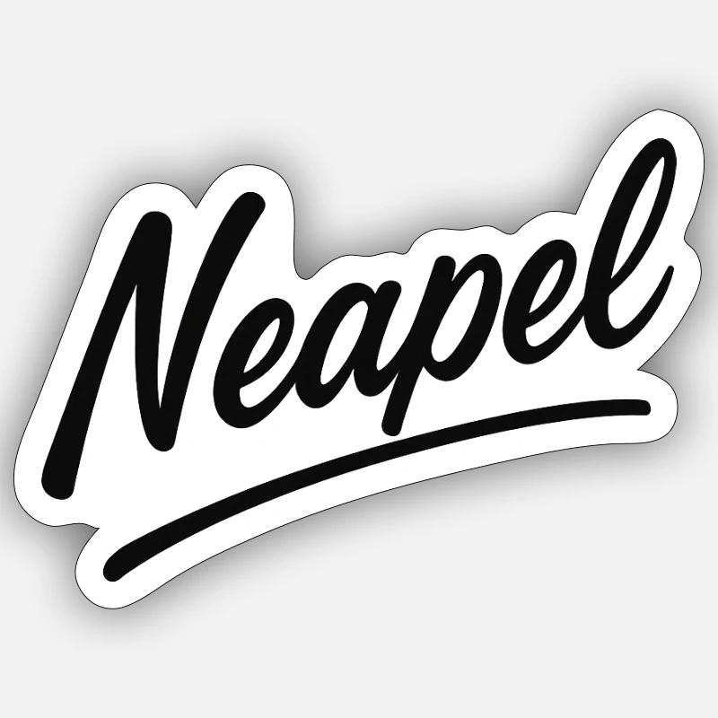 Naples Script Lettering - Sticker size S (10 x 10 cm) - white matte