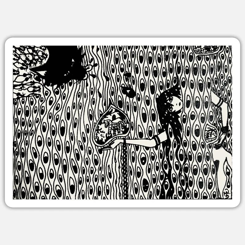 Cassandre et Apollon - Sticker taille S (10 x 10 cm) - blanc mat