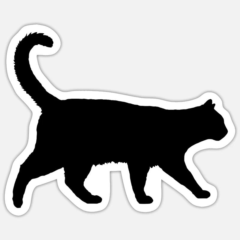 Chat - Sticker taille S (10 x 10 cm) - blanc mat